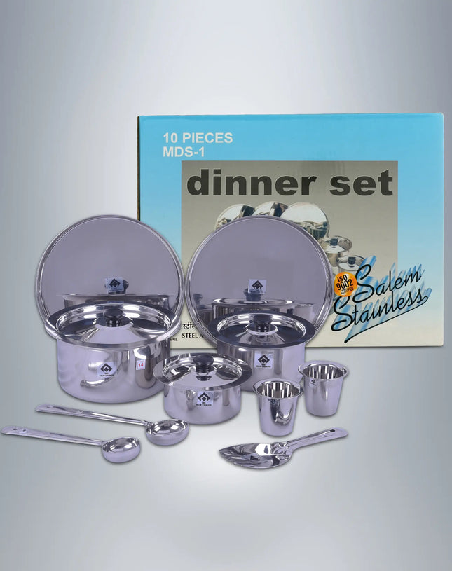 SAIL Salem Stainless 10 Pcs Tope Dinner Set