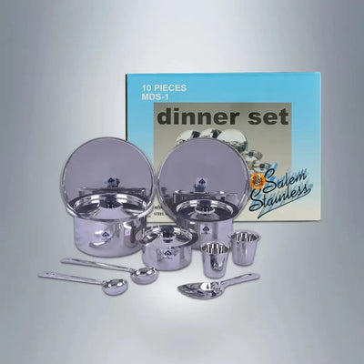 SAIL Salem Stainless 10 Pcs Tope Dinner Set - Ramss Salem Stainless