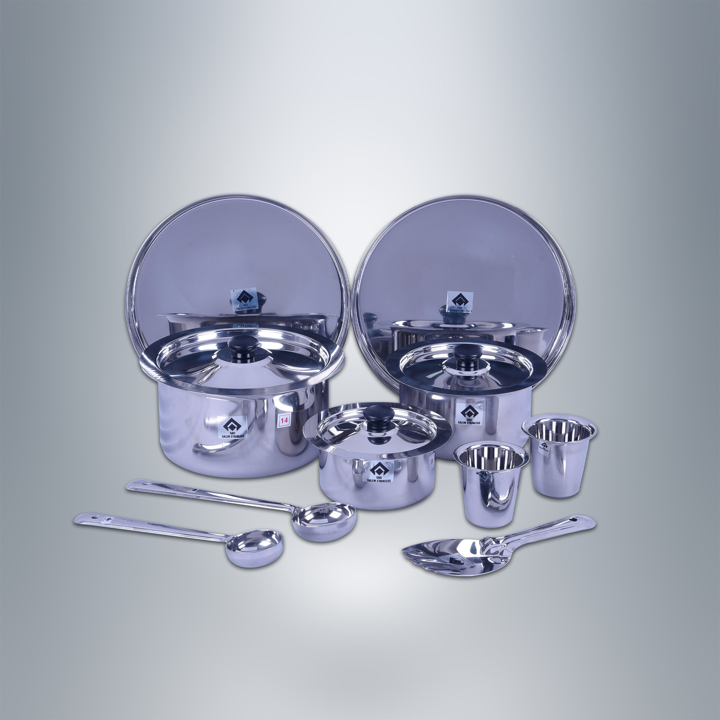 SAIL Salem Stainless 10 Pcs Tope Dinner Set