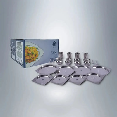SAIL Salem Stainless 24 Pcs Saga Dinner Set - Ramss Salem Stainless