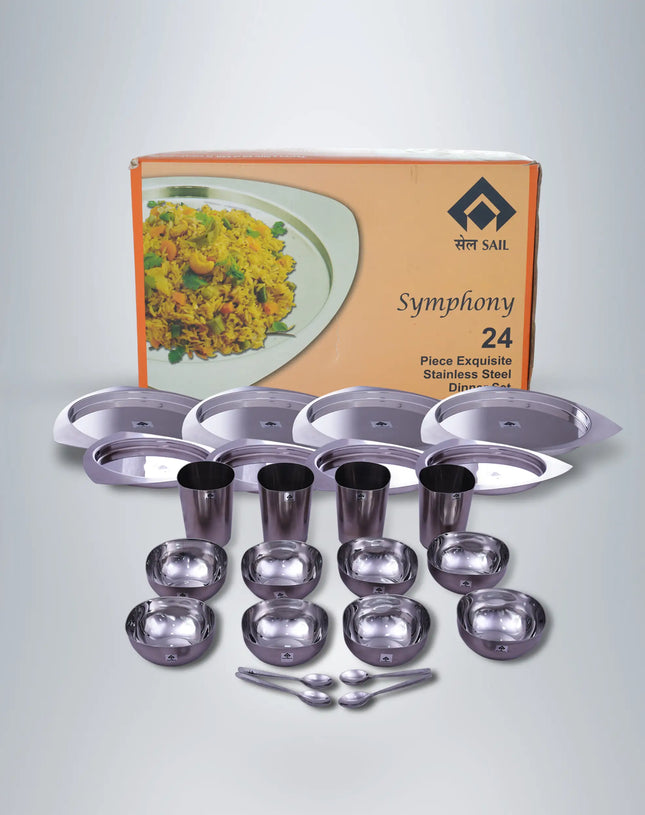 SAIL Salem Stainless 24 Pcs Symphony Dinner Set