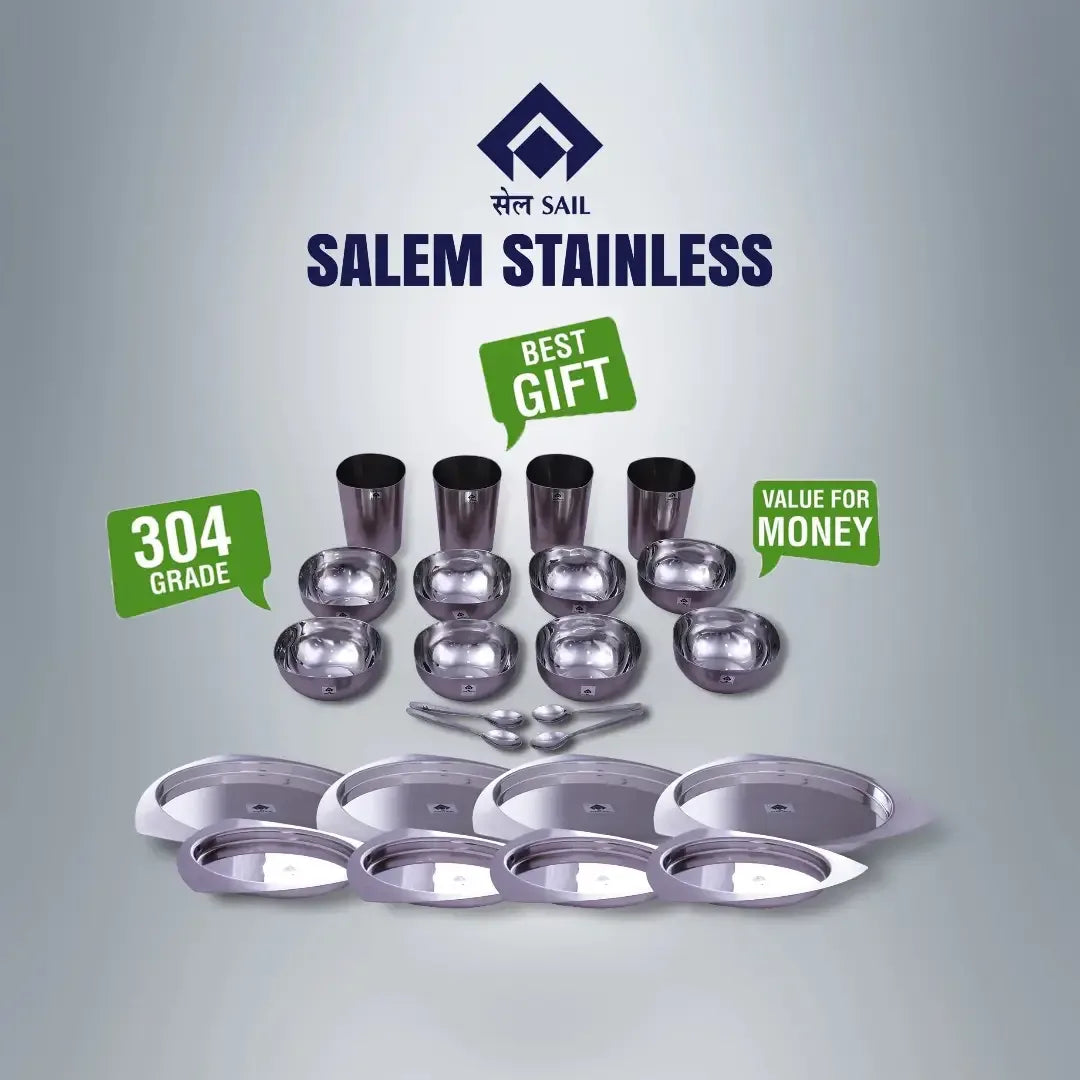 SAIL Salem Stainless 24 Pcs Symphony Dinner Set - Ramss Salem Stainless