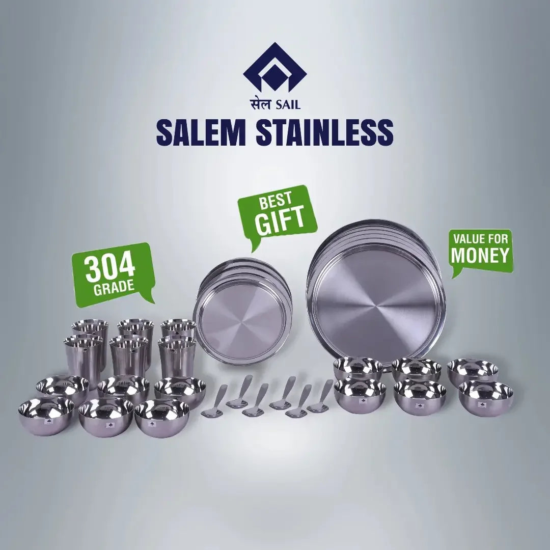 SAIL Salem Stainless 36 Pcs Odyssey Elite Dinner Set - Ramss Salem Stainless