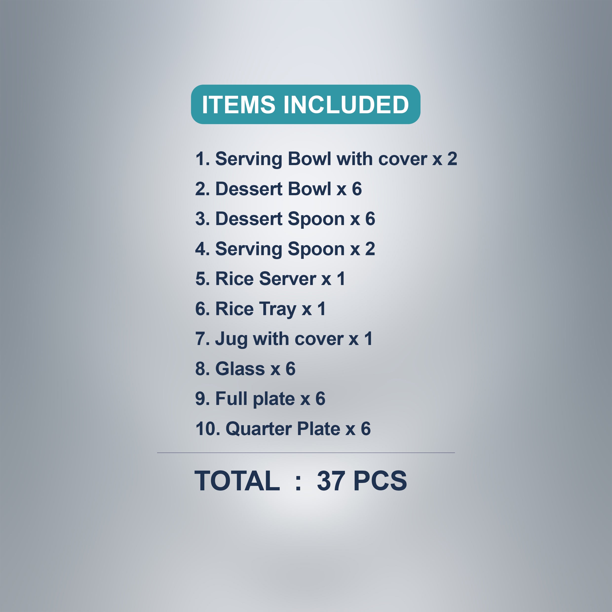 SAIL Salem Stainless 37 Pcs Dinner Set