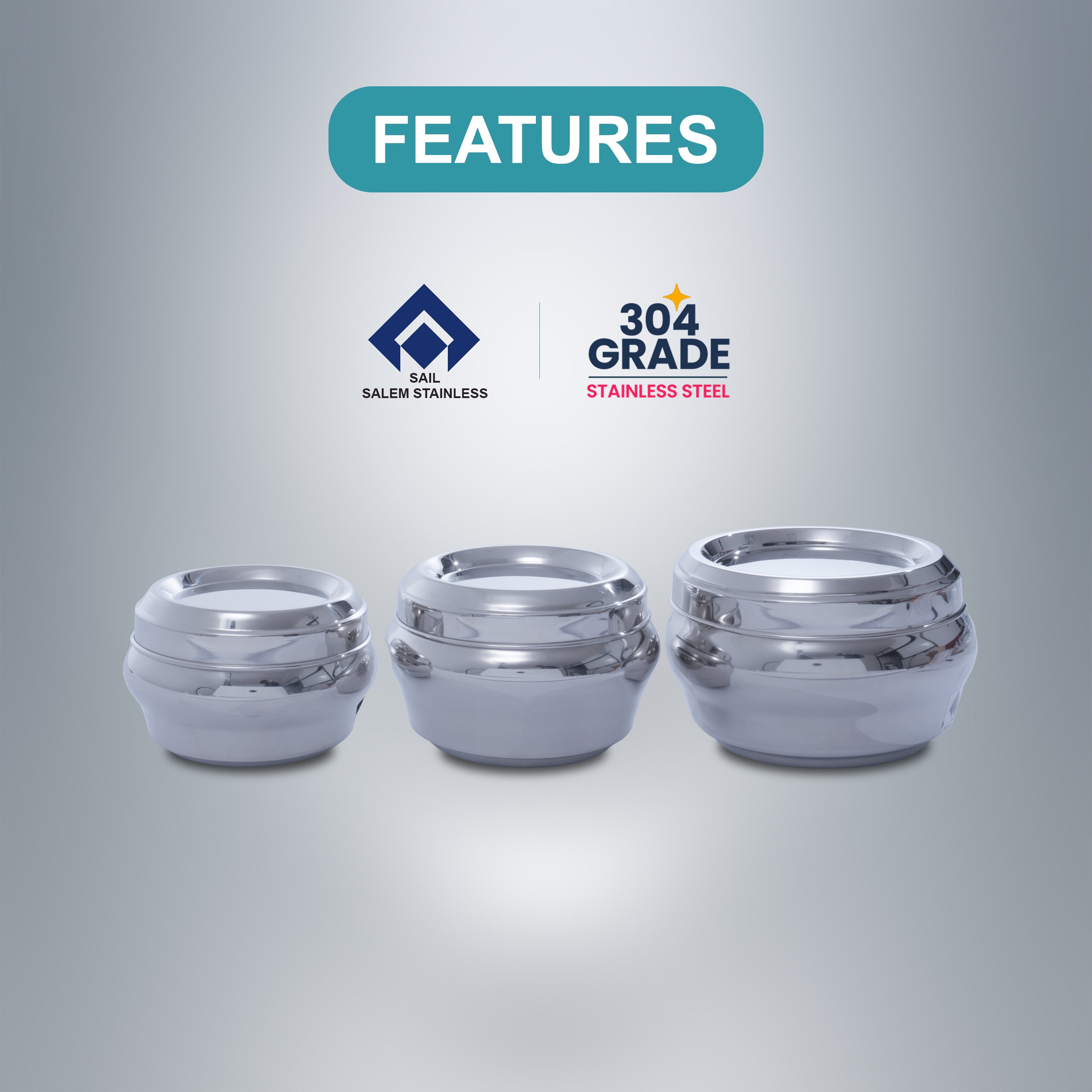 SAIL 3 Pcs Pepsi Pot Set