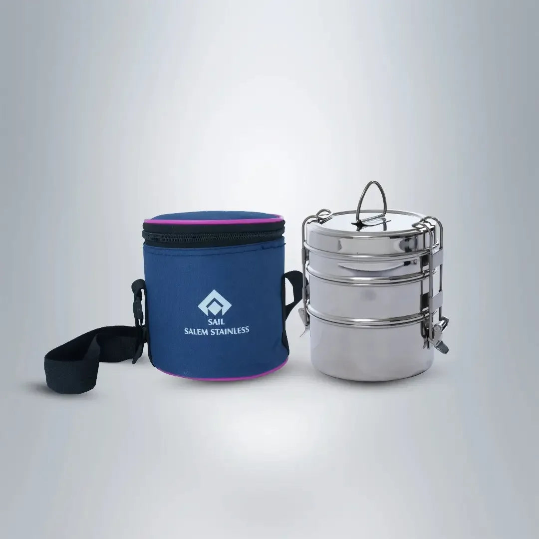 SAIL Salem Stainless 3 Layer Lunch Box - Ramss Salem Stainless