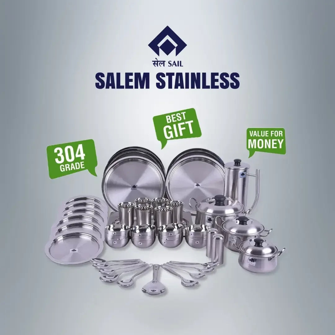 SAIL Salem Stainless 46 Pcs Odyssey Dinner Set - Ramss Salem Stainless