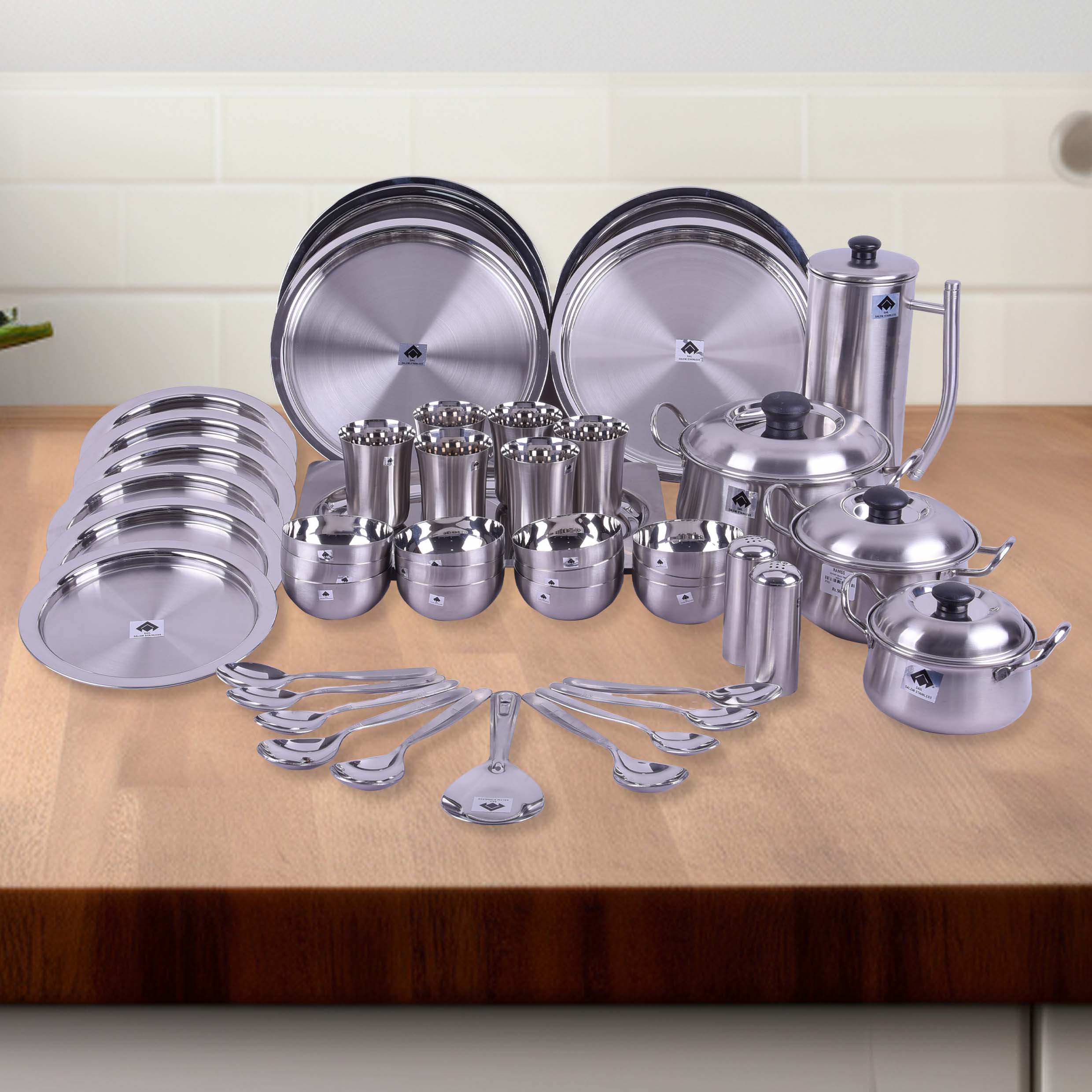 SAIL Salem Stainless 46 Pcs Odyssey Dinner Set