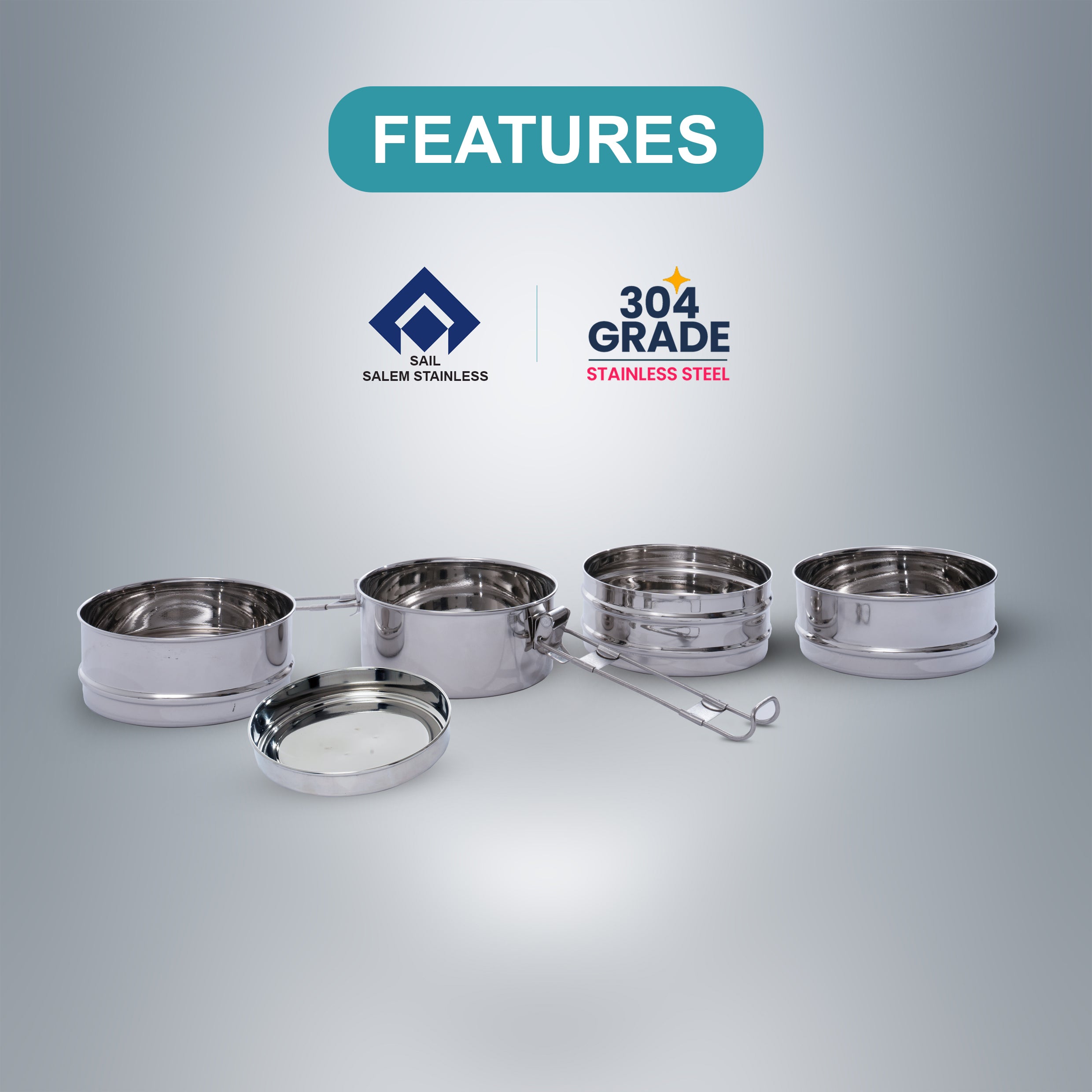 SAIL Salem Stainless 4 Layer Lunch Box