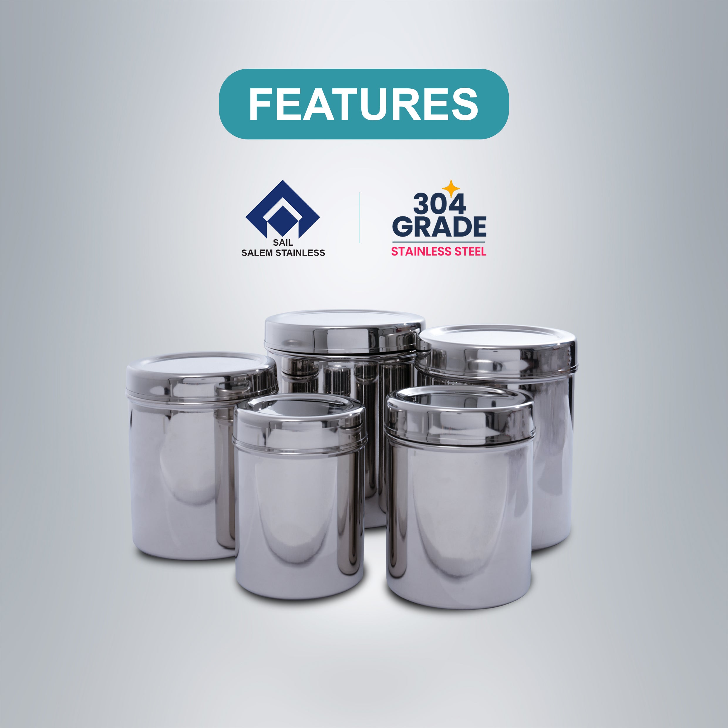 SAIL 5 Pcs Storage Container