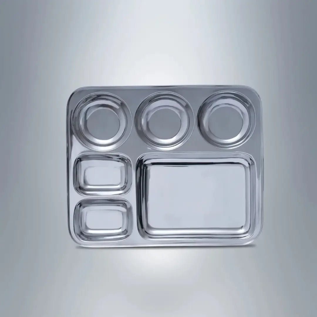 SAIL Salem Stainless Rectangular 6 in 1 Compartment Plate - Ramss Salem Stainless