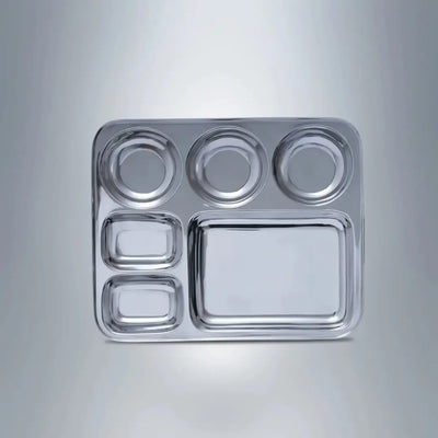 SAIL Salem Stainless Rectangular 6 in 1 Compartment Plate - Ramss Salem Stainless
