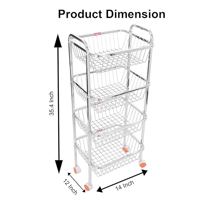 Square Veg Trolly (2 / 3 / 4 TIER – SS)