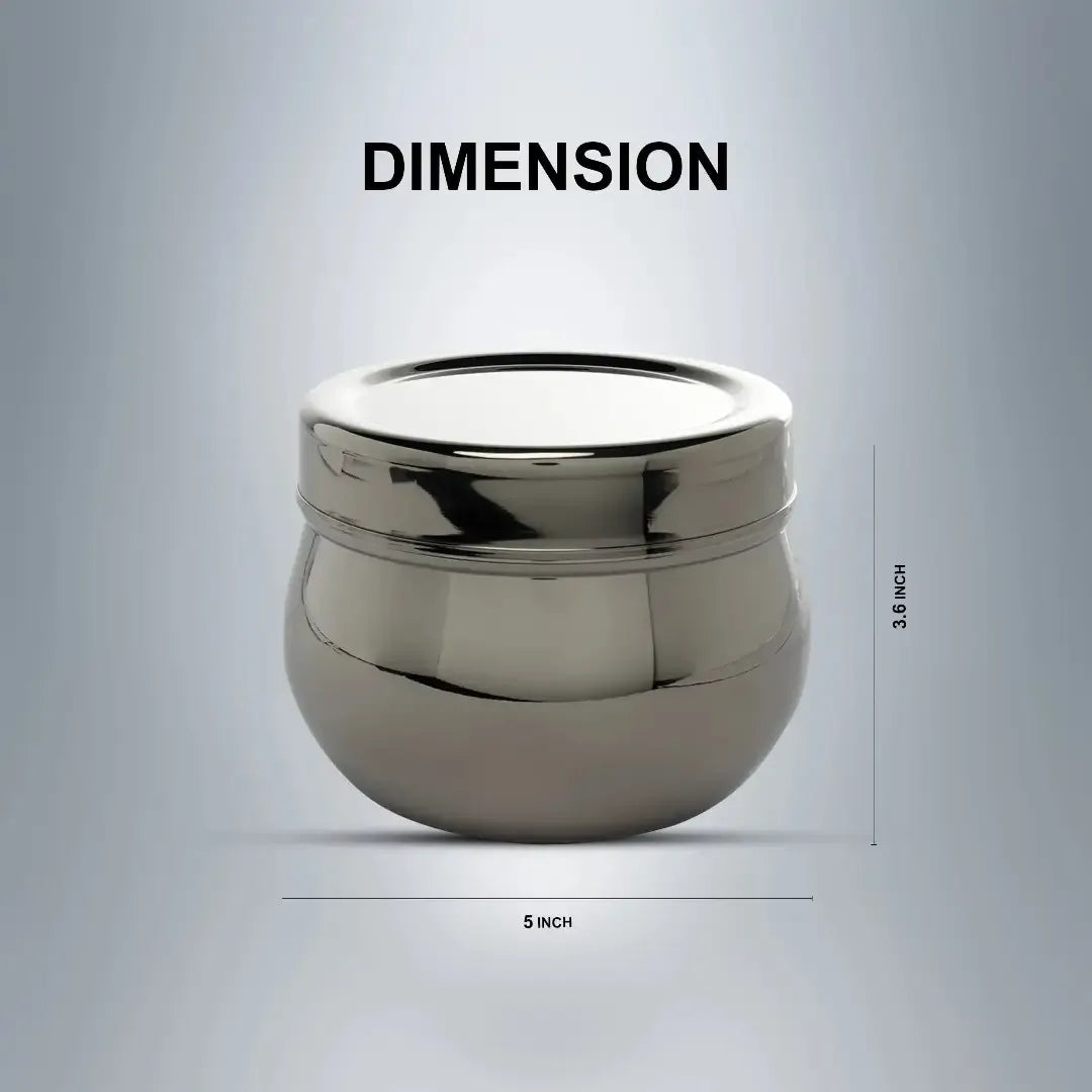 SAIL Apple Bowl With Lid (Sangam Spice Pot) Set of 2 - Ramss Salem Stainless