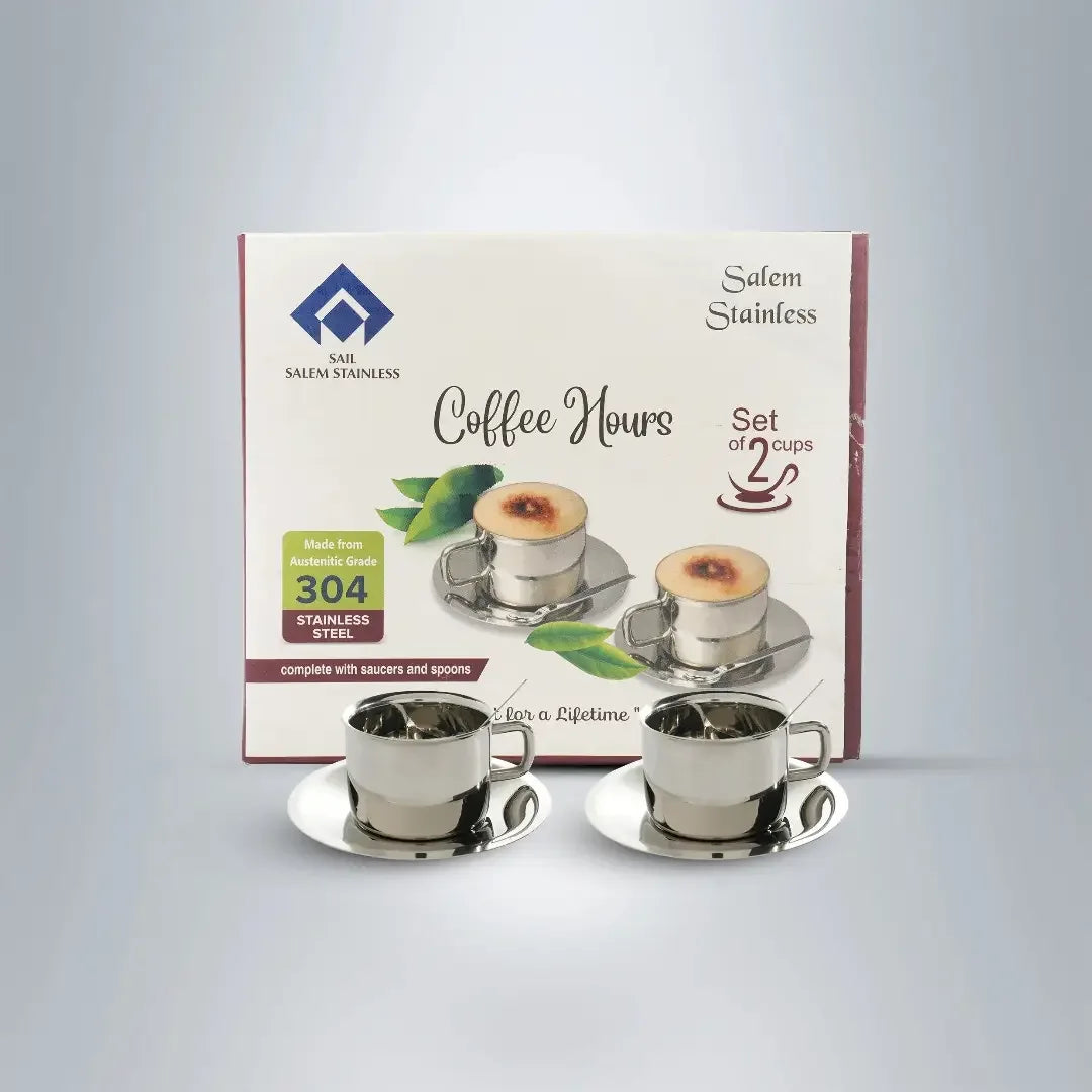 SAIL Cup & Saucer Set of 2 - Ramss Salem Stainless