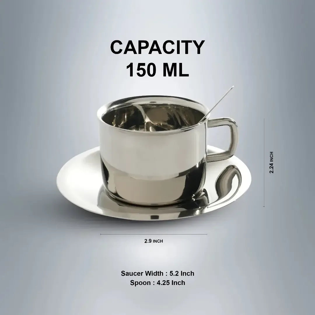 SAIL Cup & Saucer Set of 2 - Ramss Salem Stainless