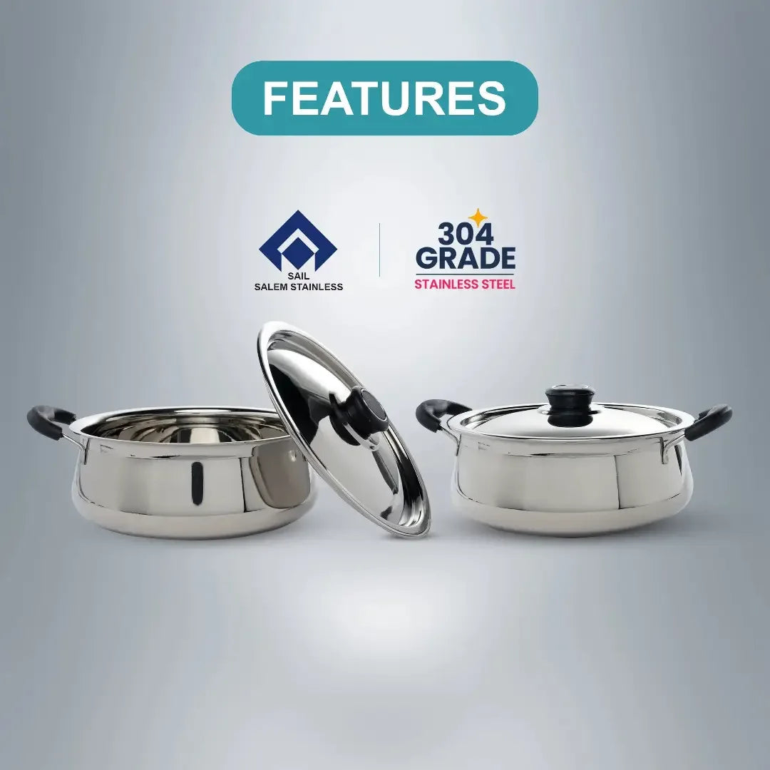 SAIL Salem Stainless Handi with Lid (Dewani Handi) - Ramss Salem Stainless