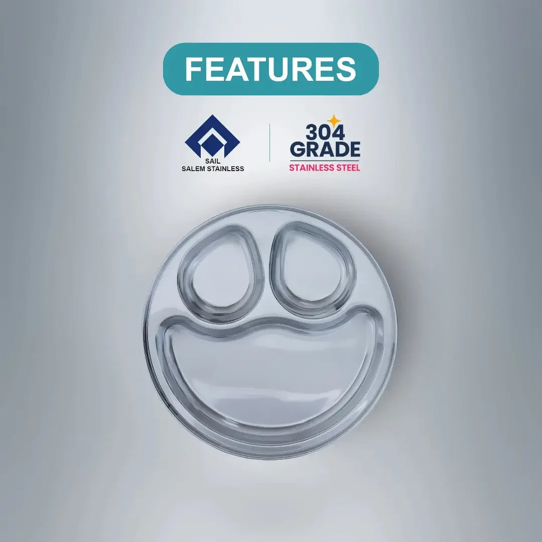 SAIL Salem Stainless MICKEY MOUSE 3 in 1 Compartment Plate - Ramss Salem Stainless