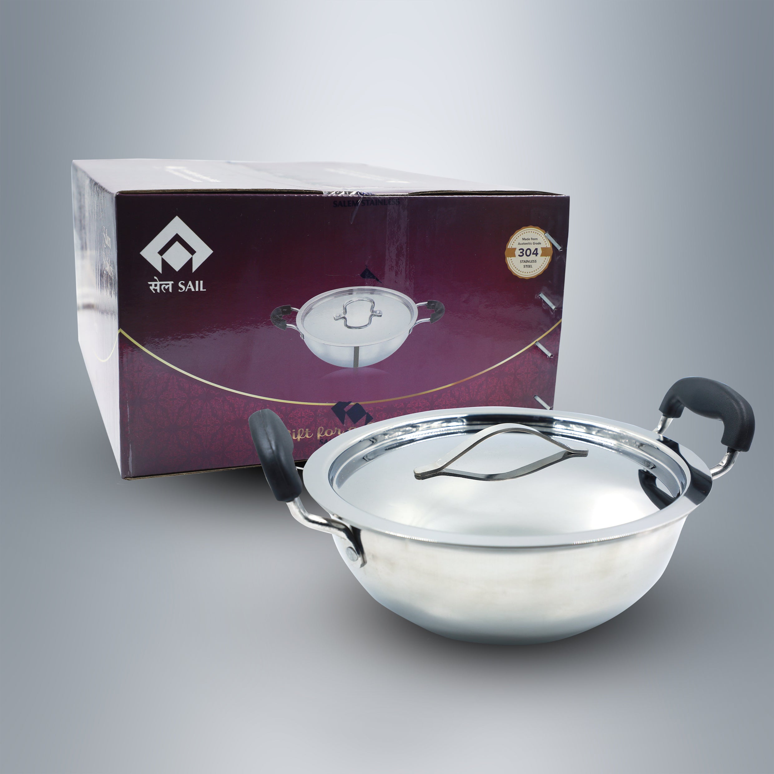 SAIL Premium Kadai – 24CM Heavy-Duty Stainless Steel