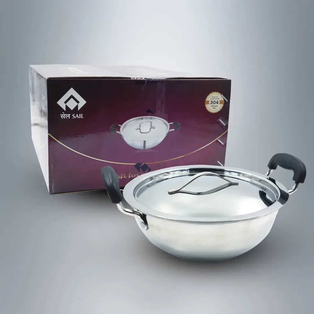 SAIL Premium Kadai – 24CM Heavy-Duty Stainless Steel - Ramss Salem Stainless