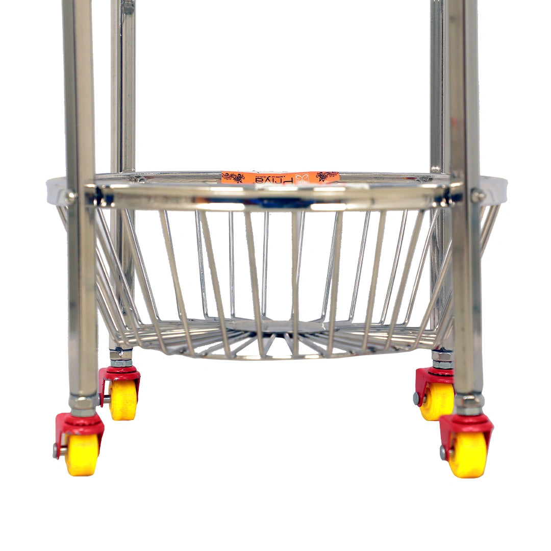 Round Veg Trolley (3 Tier-Small, SS)