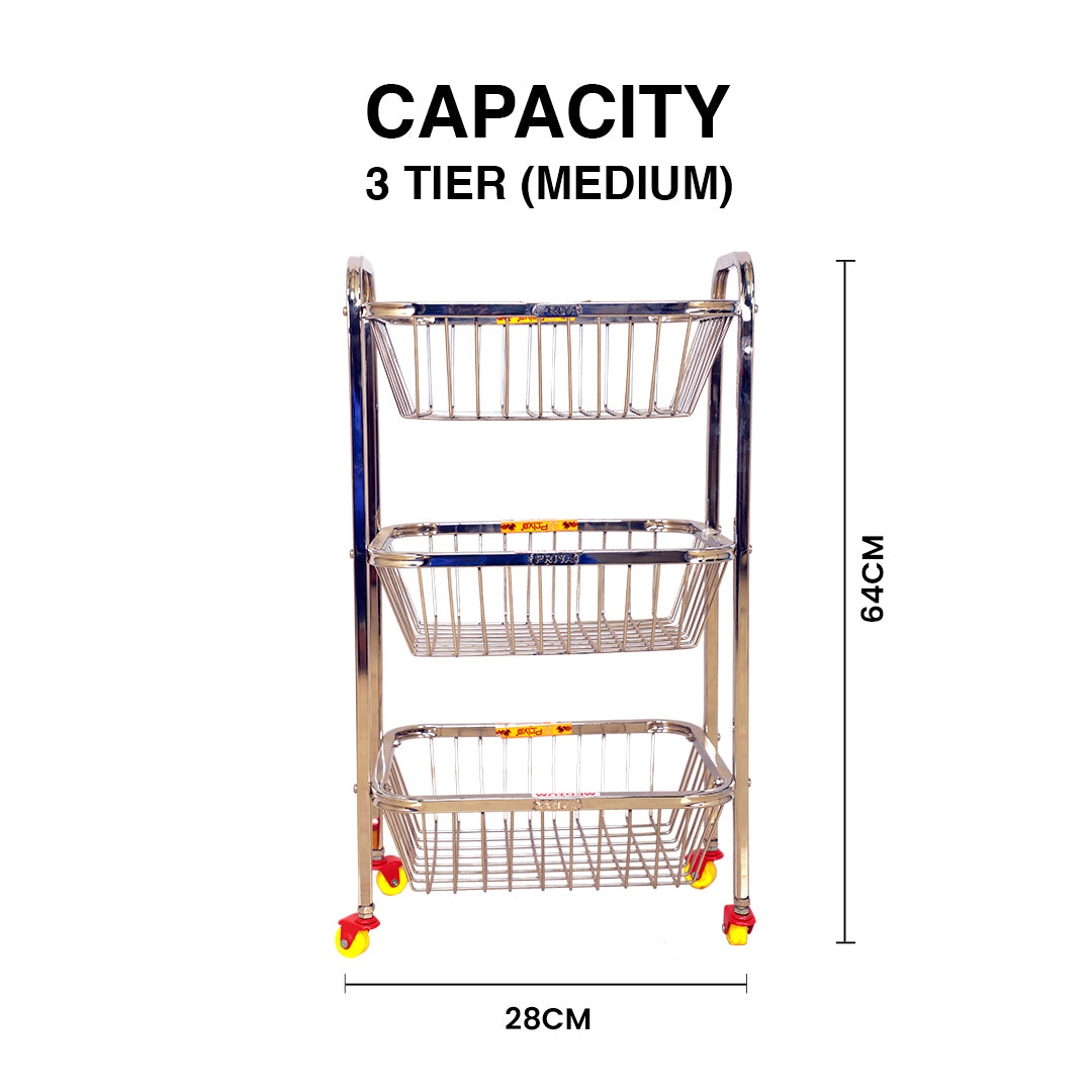 Square Veg Trolly (2 / 3 / 4 TIER – SS)