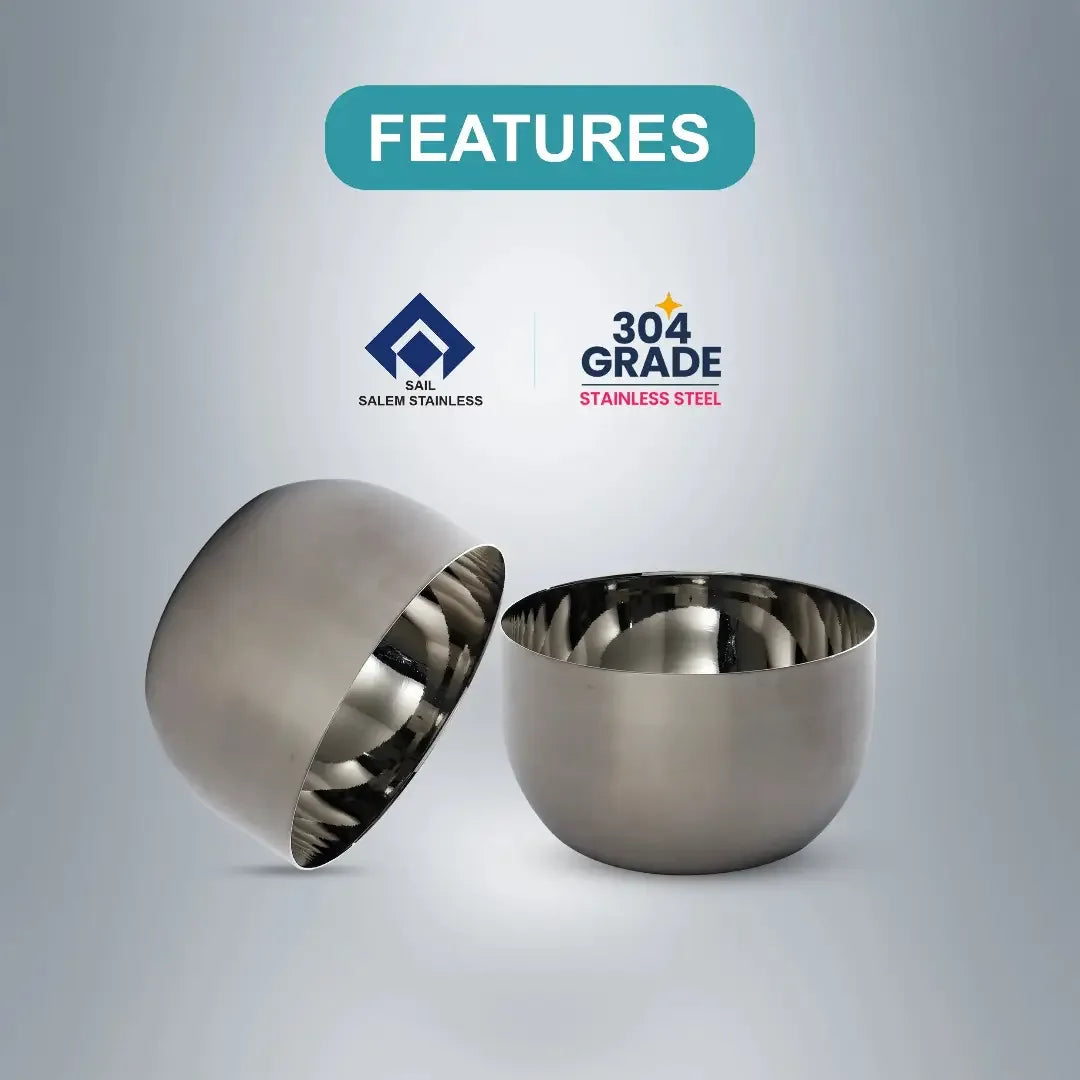 SAIL Salem Stainless Small Serving Bowl (Swagat Set) Set of 6 - Ramss Salem Stainless