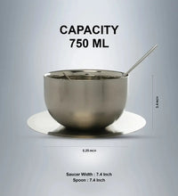 SAIL Salem Stainless Soup Bowl with Saucer & Spoon Set of 4 - Ramss Salem Stainless