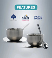 SAIL Salem Stainless Soup Bowl with Saucer & Spoon Set of 4 - Ramss Salem Stainless