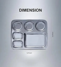 SAIL Salem Stainless Rectangular 6 in 1 Compartment Plate - Ramss Salem Stainless