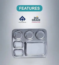 SAIL Salem Stainless Rectangular 6 in 1 Compartment Plate - Ramss Salem Stainless