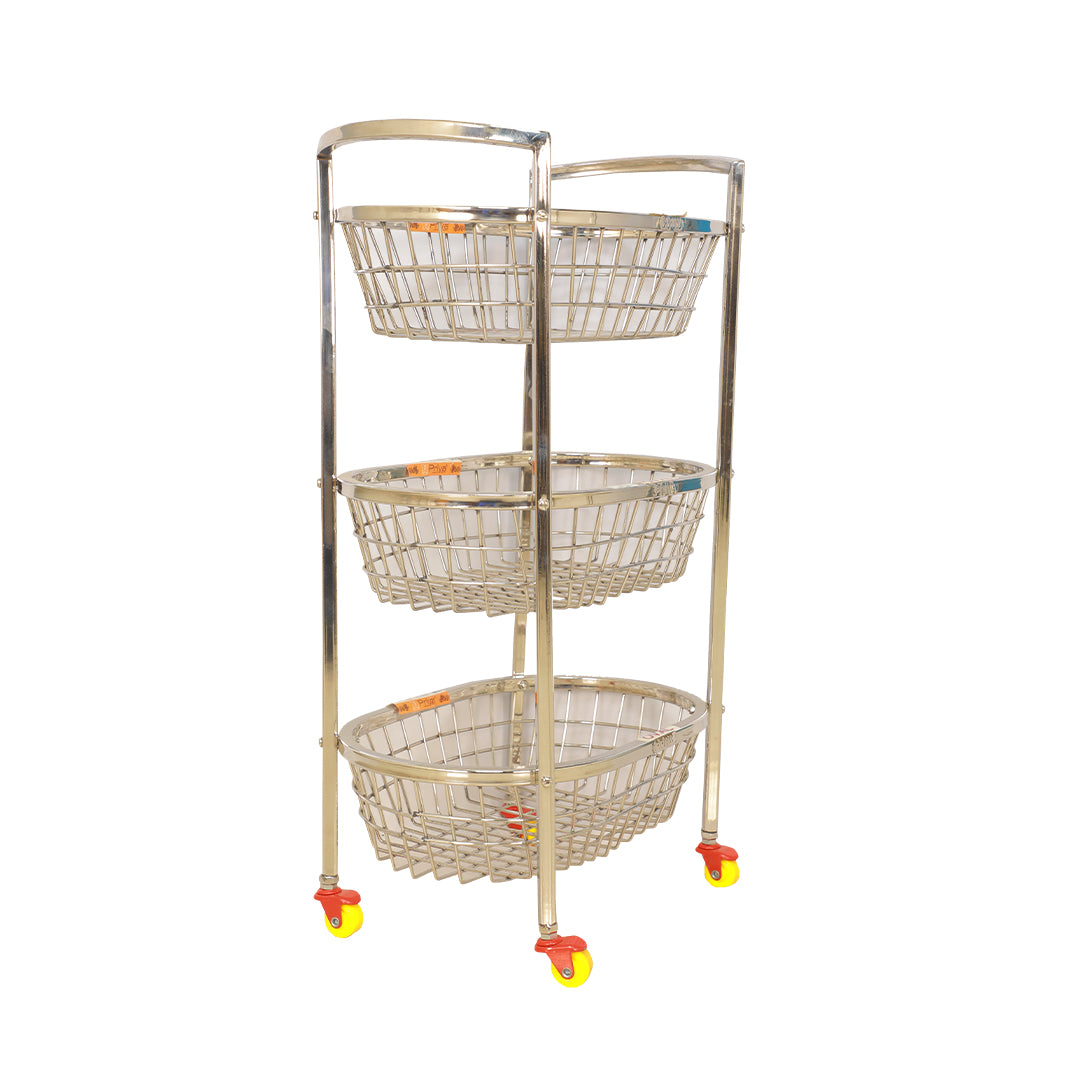 Oval Veg Trolley 3 Tier – SS