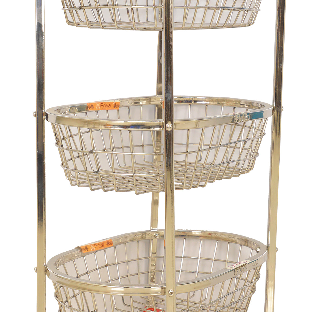 Oval Veg Trolley 3 Tier – SS